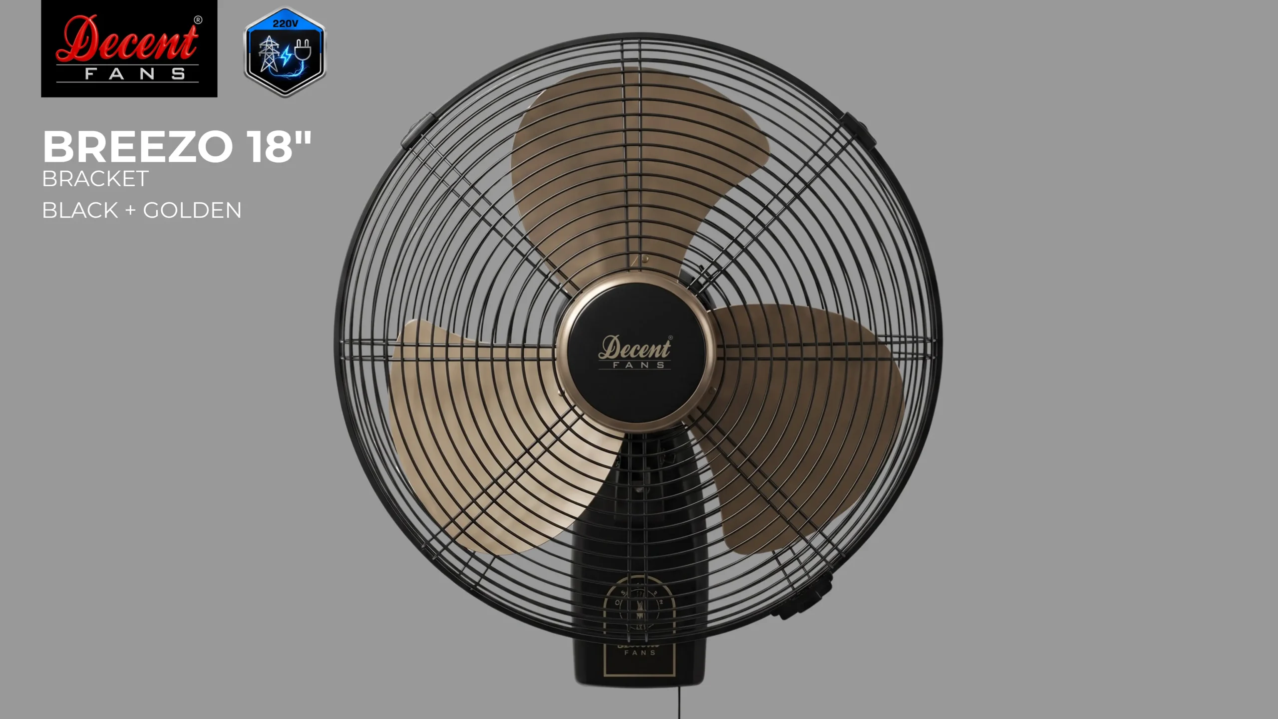 BREEZO 18" — BLACK / GOLDEN